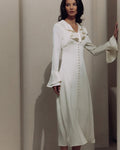 Vestido Midi con Botones de Perla