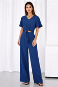 Conjunto de verano de 2 piezas para mujer SOFIALONDON: top de tirantes de manga corta y pantalón ancho, chándal, ropa de playa.