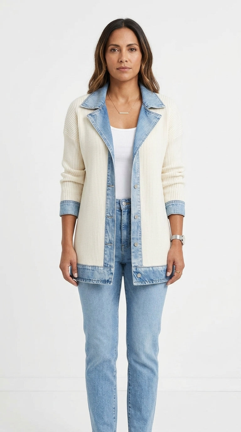 Emilia™ — Chaqueta Denim Mixta