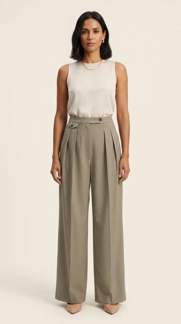 Pantalón de Lana Oversize