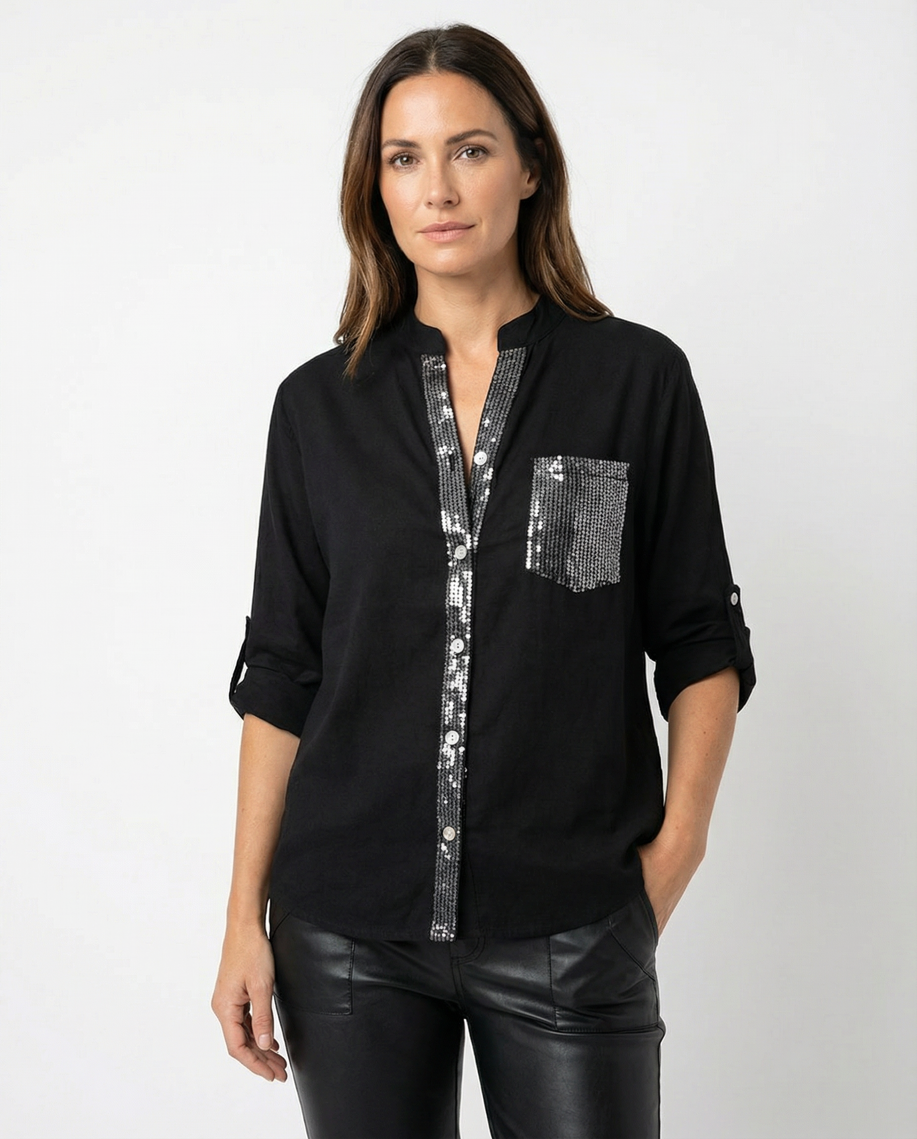 Camisa Glitter con Lentejuelas — Elegancia que Brilla
