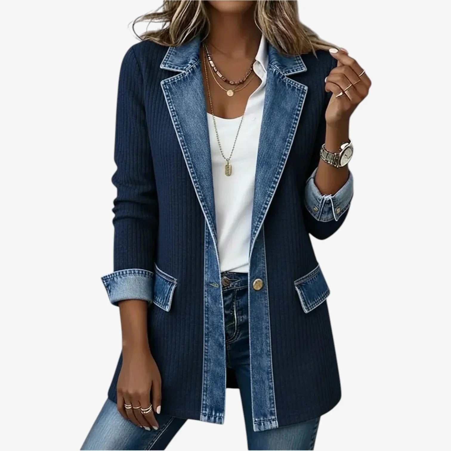 Emilia™ — Chaqueta Denim Mixta