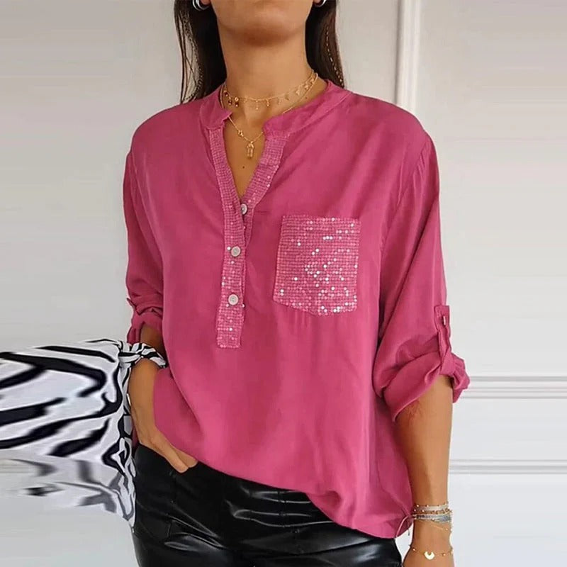 Camisa Glitter con Lentejuelas — Elegancia que Brilla