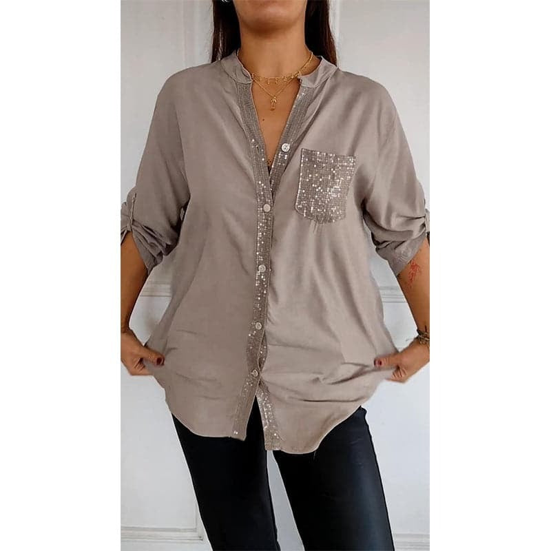 Camisa Glitter con Lentejuelas — Elegancia que Brilla